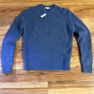 Madewell Men’s Bouclé Crewneck Sweater Blue Iris Size XS
